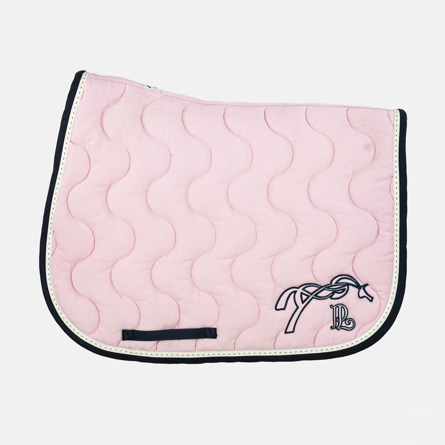 Tapis de selle Point Sellier Classique - Rose pâle & Marine