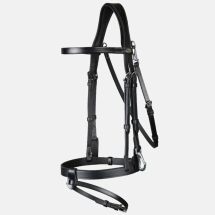 Dyon - Bridon Cuir Plat Avec Mousquetons Working Collection Noir