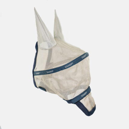 Horseware - Masque Anti Mouches Rambo Plus Argent, Bleu Marine