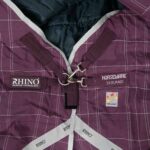 Horseware - Couvertures d’extérieur Rhino Vari-Layer 450g Plus Bordeaux à carreaux – Image 3
