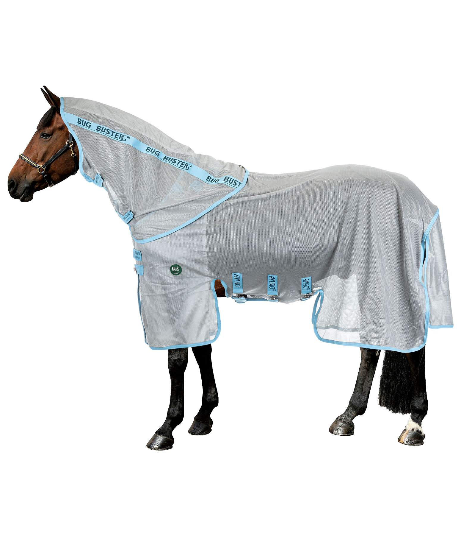 B414208_SI Horseware - Couverture Anti Amigo Ameco Bug Buster 0g Argent, Bleu Clair – Image 1