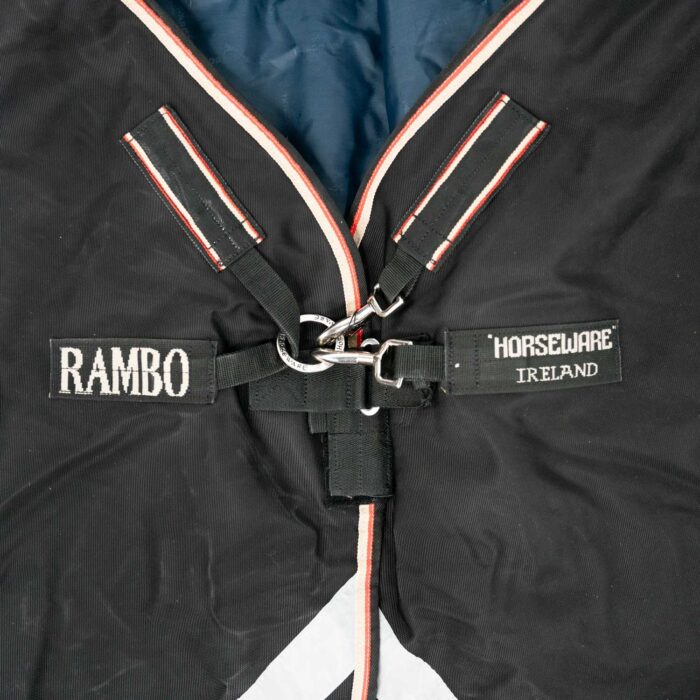 Horseware - Couvertures d’extérieur Rambo Supreme 160080D 420g Heavy Noir, orang – Image 3