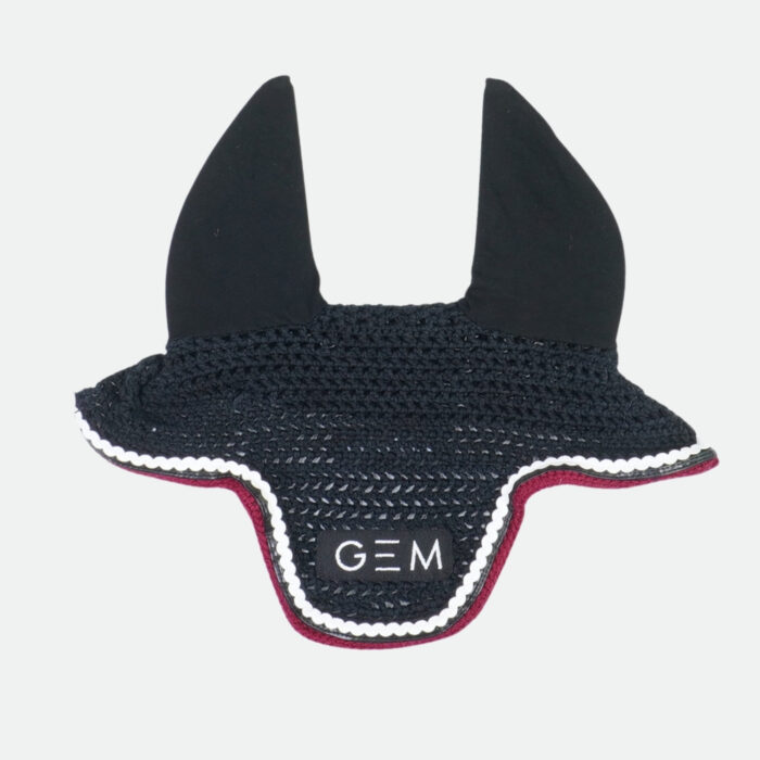 Gem Equitation - Bonnet Personnalisé court Logo Noir / Bordeaux – Image 1