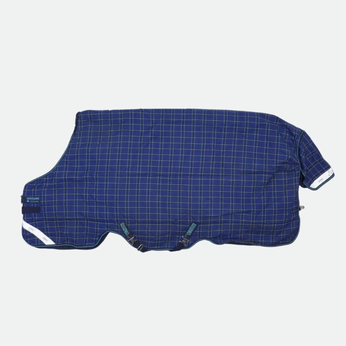 Horseware - Couverture D’Extérieur Rhino 450G Marine À Carreaux, Indigo – Image 1