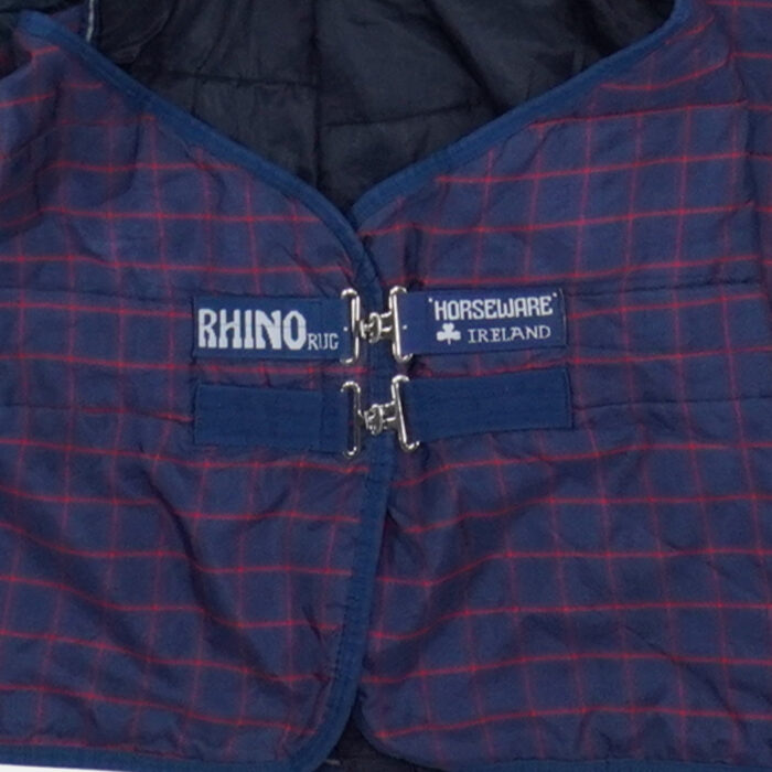 Horseware - Couverture De Box Rhino 200G Plus Marine À Carreaux – Image 3