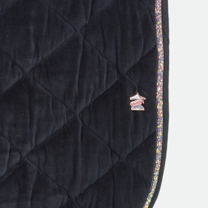 Ju&Pa - Tapis De Cso Velours Galon Disco Bleu Bord Noir Noir – Image 2