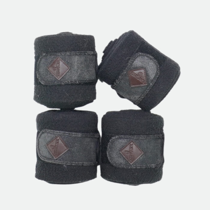 Kentucky Horsewear - Bandes De Polo Fleece Glitter Noir – Image 1