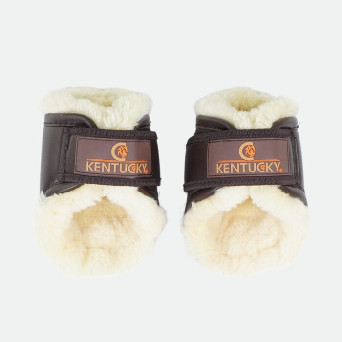 Kentucky Horsewear - Guêtres Fermées Cuir Sheepskin Postérieur Short Marron – Image 1