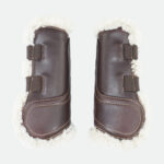 Kentucky Horsewear - Guêtres Ouvertes Cuir Sheepskin Élastique Marron – Image 3