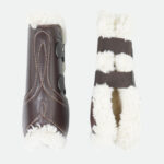 Kentucky Horsewear - Guêtres Ouvertes Cuir Sheepskin Élastique Marron – Image 2