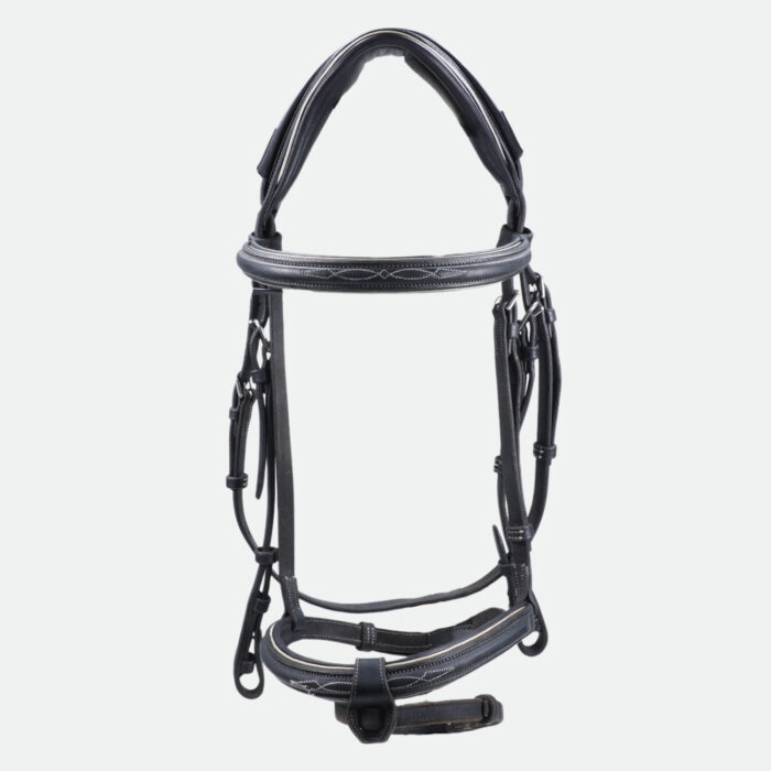 Cwd Sellier - Bridon Anatomique Muserolle Française Sport Color Noir / Gris – Image 2