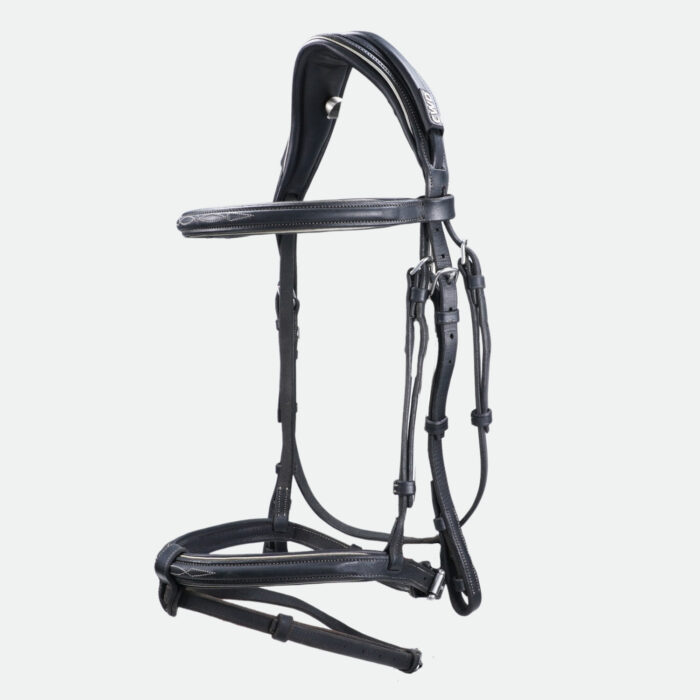 Cwd Sellier - Bridon Anatomique Muserolle Française Sport Color Noir / Gris – Image 1