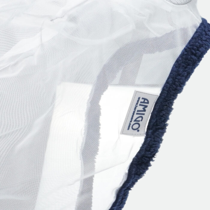 Horseware - Masque Anti Mouches Amigo Fine Mesh Argent, Bleu Marine – Image 4