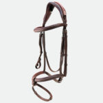 Cwd Sellier - Bridon Anatomique Muserolle Française Sport Color Châtaigne / Bleu