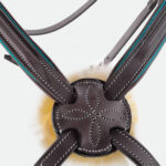 Cwd Sellier - Bridon Anatomique Muserolle Croisée Sport Color Châtaigne / Emeraude – Image 3