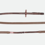 Cwd Sellier - Rênes Caoutchouc 1 / 2 Rondes Surpiquées Fine Châtaigne – Image 2