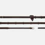 Dy'On - Rênes Howlett Caoutchouc 1 / 2 Avec 7 Arretoirs D Collection Marron