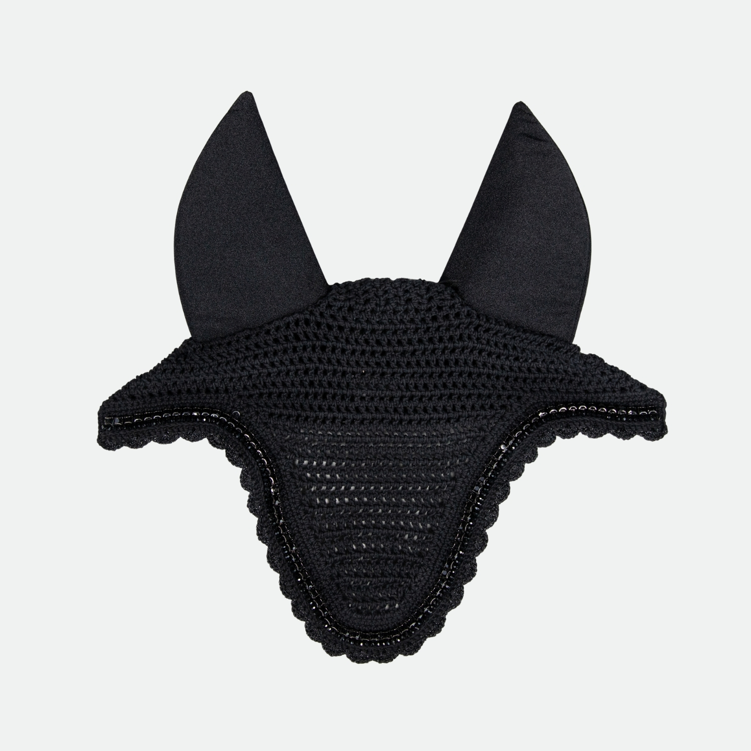 Kentucky-Horsewear-Bonnet-Long-Stone-Pearl-Soundless-Noir-cheval-occasion-1-ART0000537 Kentucky Horsewear - Bonnet Long Stone & Pearl Soundless Noir – Image 1