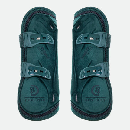 Kentucky Horsewear - Guêtres Ouvertes Bamboo Élastique Velvet Vert Sapin