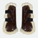 Kentucky Horsewear - Guêtres Ouvertes Velcro Sheepskin Vegan Marron – Image 4