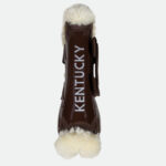 Kentucky Horsewear - Guêtres Ouvertes Velcro Sheepskin Vegan Marron – Image 3