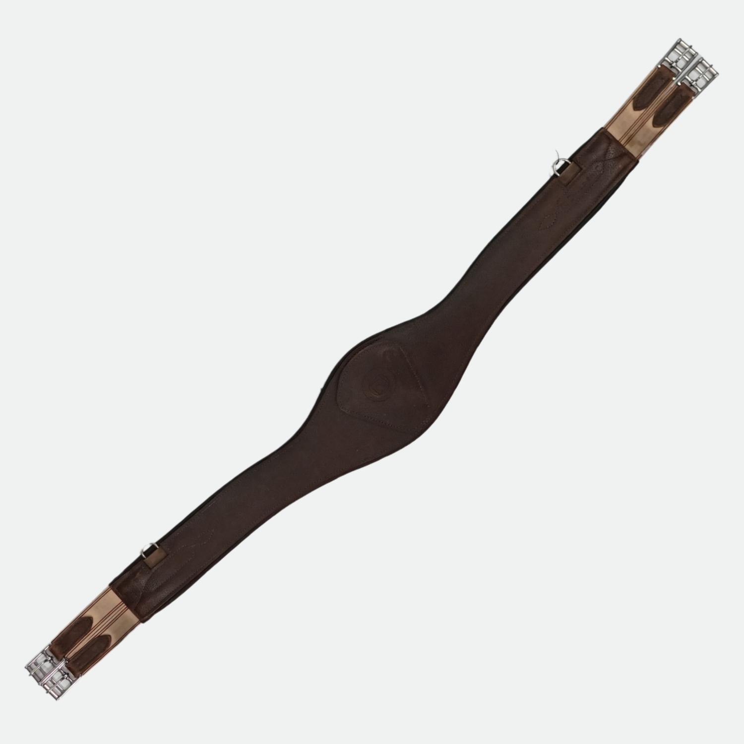 Childeric-Sangle-Anatomique-Avec-Cache-Mousqueton-Marron-Coutures-cheval-occasion-3-ART0318775 Childéric - Sangle Anatomique Avec Cache Mousqueton Marron Coutures – Image 1