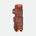 Cwd Sellier - Guêtres Ouvertes Velcro Néoprène Sport Color Châtaigne / Orange – Image 4