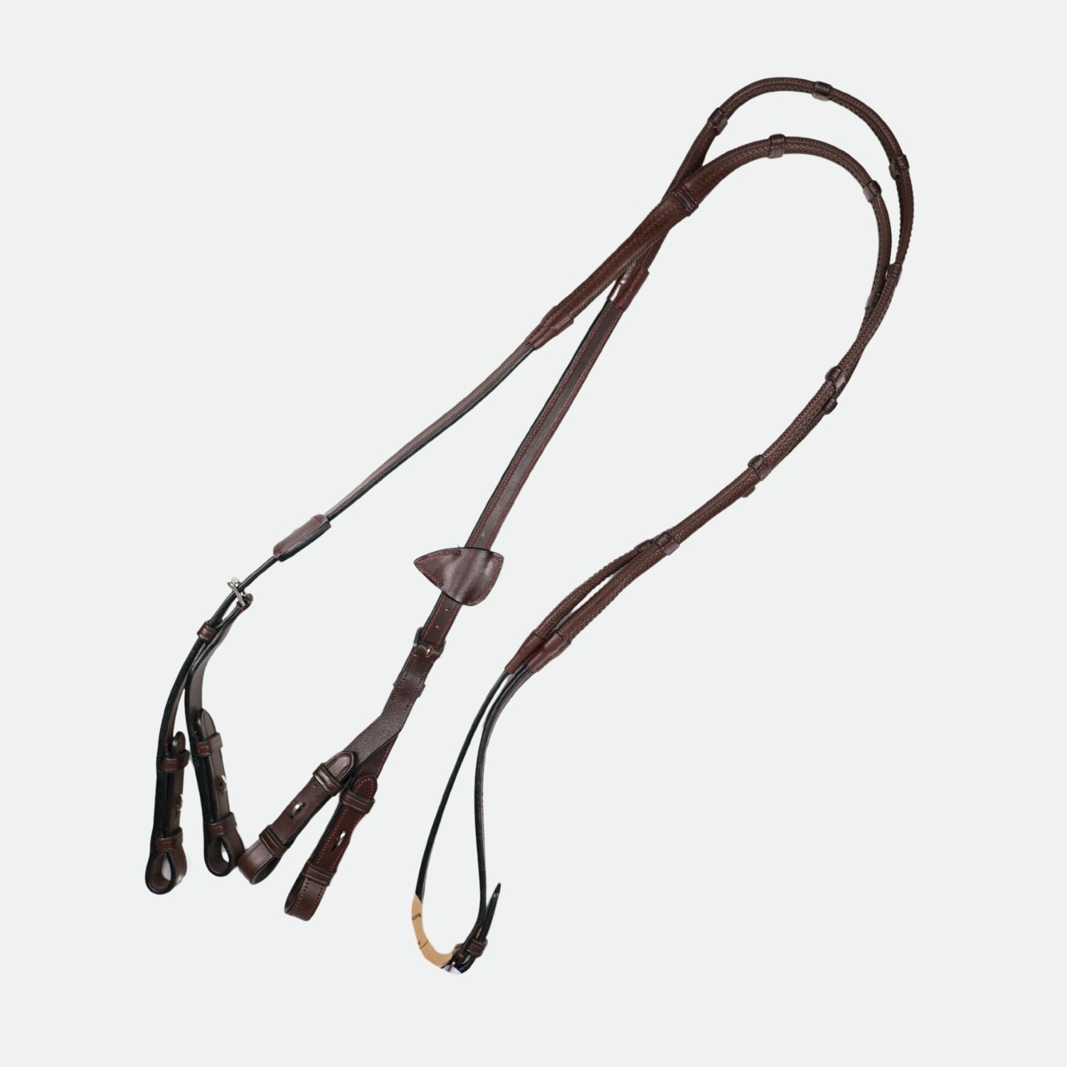 DyOn-Renes-A-Alliances-Caoutchouc-12-Avec-7-Arretoirs-Marron-cheval-occasion-2-ART0425387 "Dy'On - Rênes A Alliances Caoutchouc 1/2"" Avec 7 Arretoirs Marron – Image 1