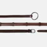 Dy'On - Rênes Caoutchouc 1/2 7 Arrêtoirs Fermeture à Anneaux Marron