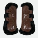 Kentucky Horsewear - Guêtres Ouvertes Bamboo Élastique Sheepskin Marron / Noir
