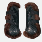 Kentucky Horsewear - Guêtres Ouvertes Bamboo Élastique Sheepskin Noir / Marron – Image 2