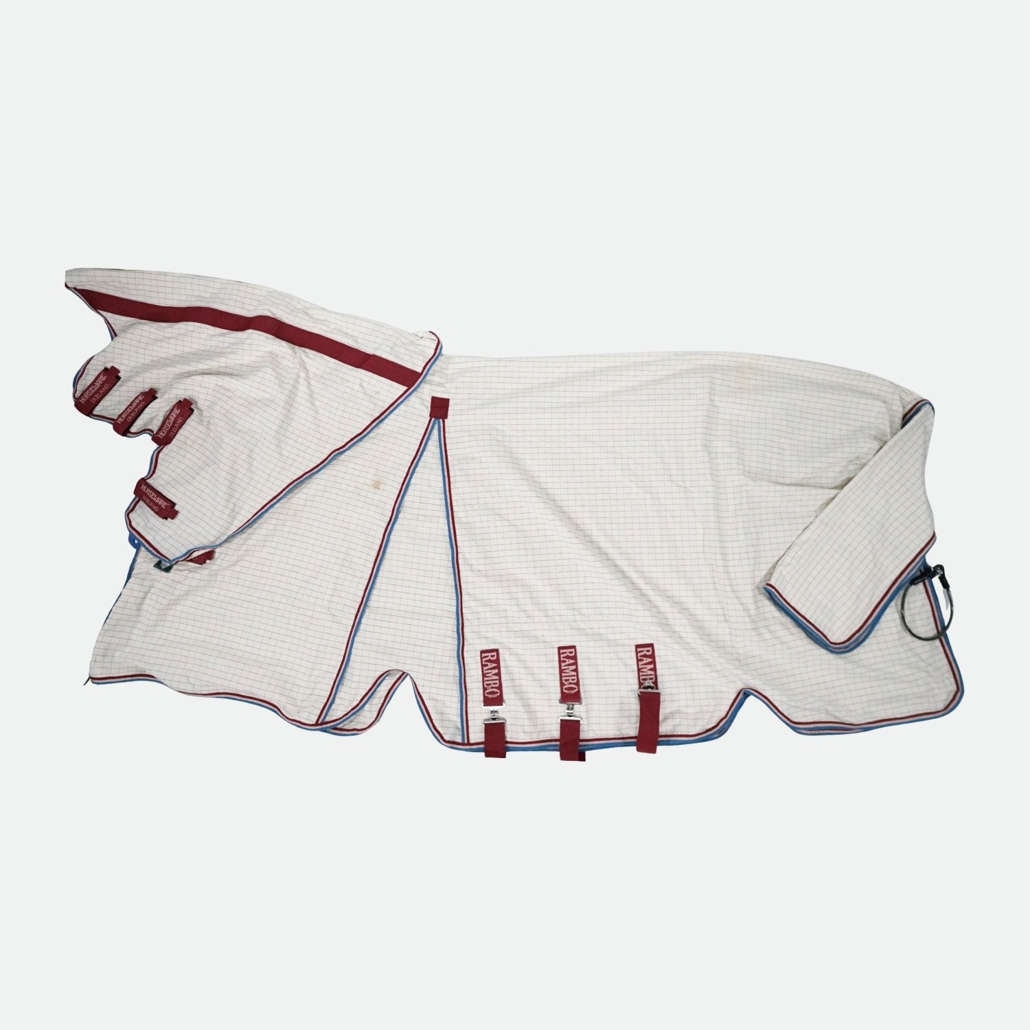 Horseware-Couvertures-Anti-Mouches-Rambo-Optimo-Supreme-Summer-0G-Marine-A-Car-cheval-occasion-3-ART0128902 Horseware - Couvertures Anti Mouches Rambo Optimo Supreme Summer 0G Marine À Carreaux – Image 1