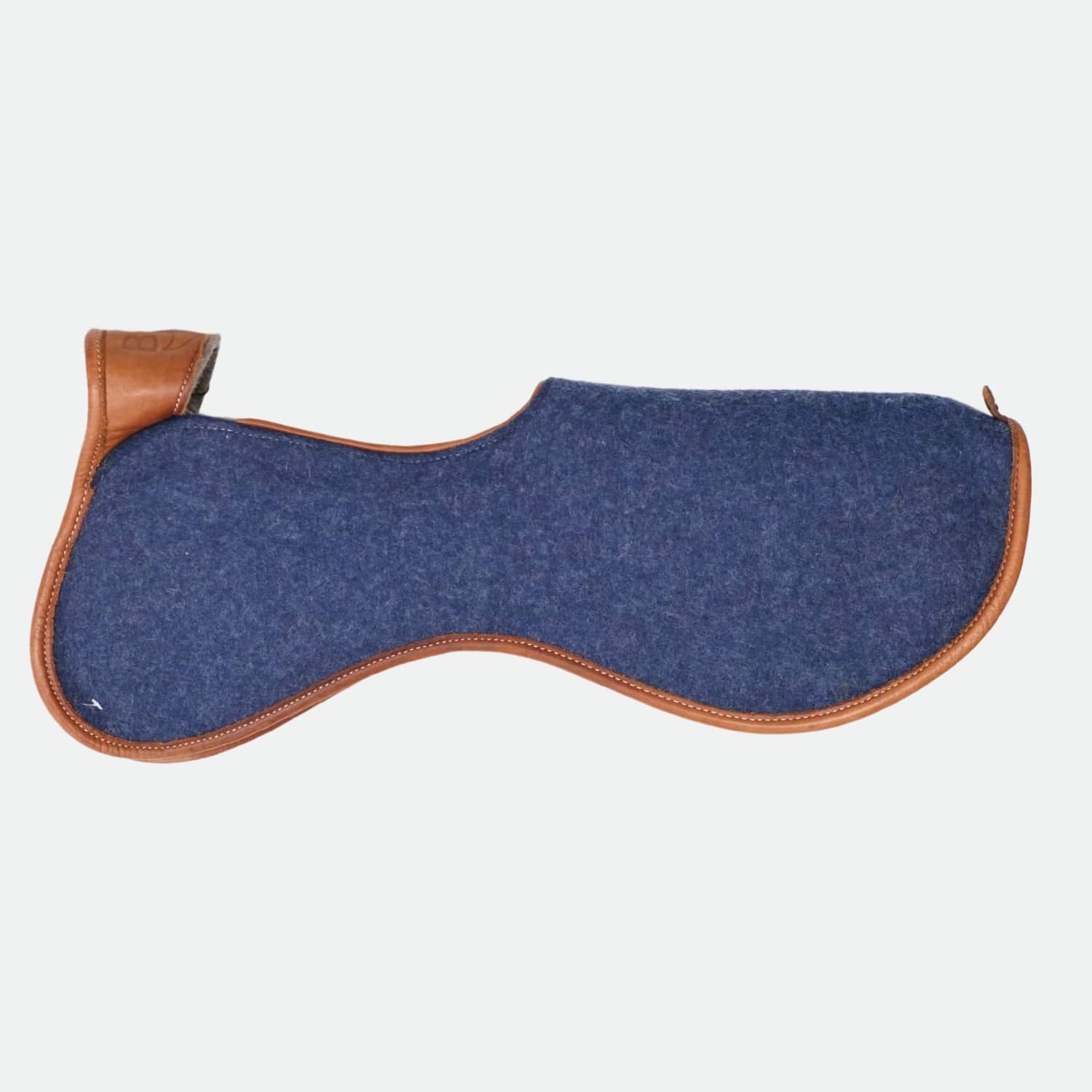 Bruno-Delgrange-Amortisseurs-Feutre-Bleu-Cuir-Caramel-cheval-occasion-1-ART0089518 Bruno Delgrange - Amortisseurs Feutre Bleu Cuir Caramel – Image 1